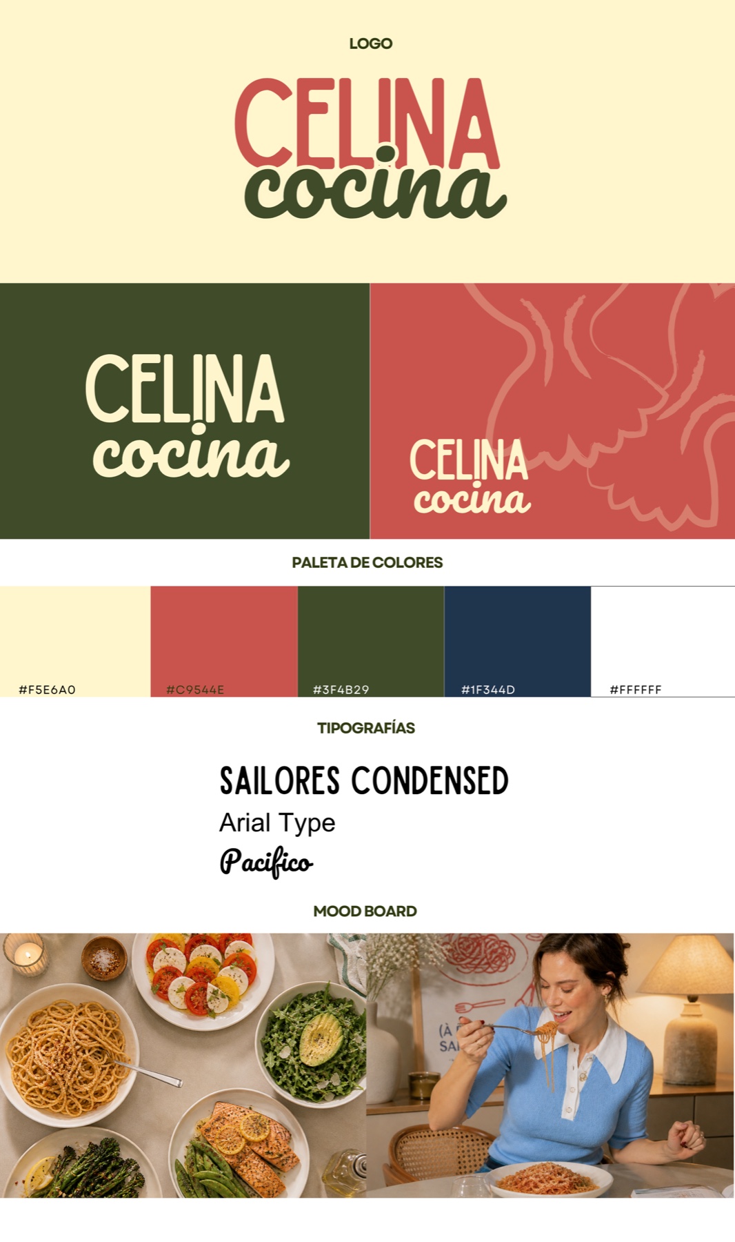 Kit de marca de Celina Cocina: logos, colores, tipografías e inspiración visual